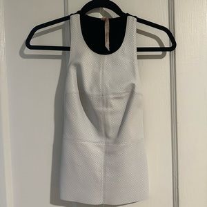 White leather racer arms top